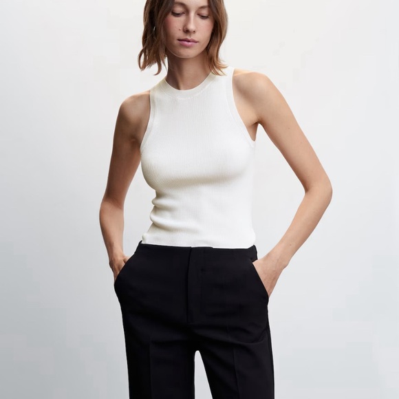 Mango White Ribbed Tank - Picture 4 of 8